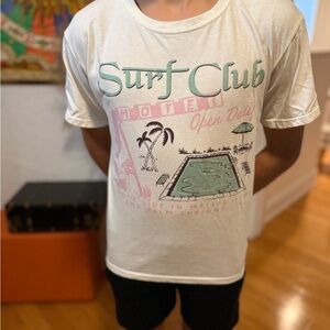 Preowned, boys cream colored Grayson Threads Surf Club Tee